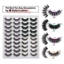 JIMIRE 20 Pairs False Lashes